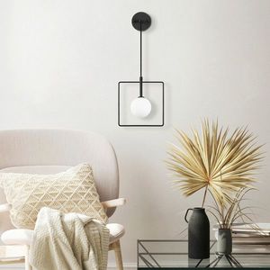 Aplica de perete, Fulgor, 942FLG2103, Metal, Alb/Negru imagine