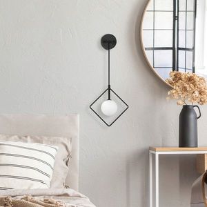 Aplica de perete, Fulgor, 942FLG2104, Metal, Alb/Negru imagine