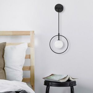 Aplica de perete, Fulgor, 942FLG2105, Metal, Alb/Negru imagine