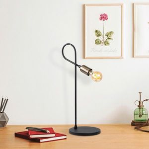 Lampa de masa, Fulgor, 942FLG1801, Metal, Negru/Maro antic imagine