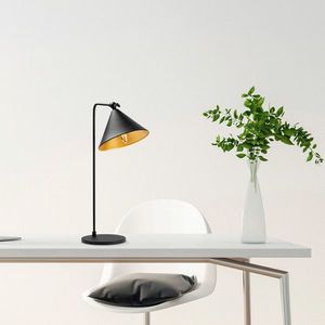 Lampa de masa, Fulgor, 942FLG1821, Metal, Negru/Maro antic imagine