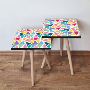 Set masute 2 piese, Leona, 2SHP16, Multicolor imagine