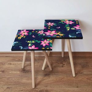 Set masute 2 piese, Leona, 2SHP189, Multicolor imagine