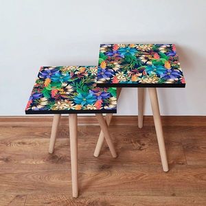 Set masute 2 piese, Leona, 2SHP214, Multicolor imagine