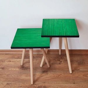 Set masute 2 piese, Leona, 2SHP342, Verde/Negru imagine