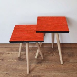 Set masute 2 piese, Leona, 2SHP371, Rosu imagine