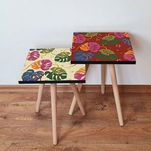 Set masute 2 piese, Leona, 2SHP430, Multicolor imagine