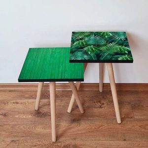 Set masute 2 piese, Leona, 2SHP517, Verde / Albastru Marin imagine