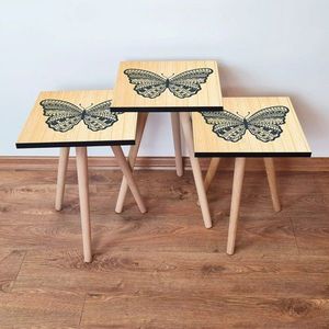 Set masute 3 piese, Leona, 3SHP13, Bej / Antracit imagine