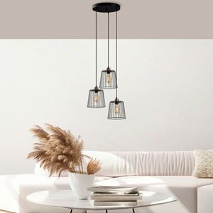 Lustra, Fulgor, 942FLG1490, Metal, Negru/Maro antic imagine