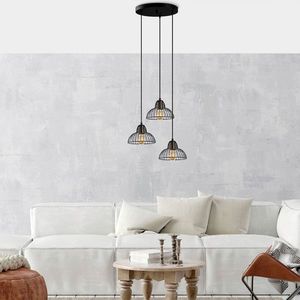 Lustra, Fulgor, 942FLG1435, Metal, Negru/Maro antic imagine
