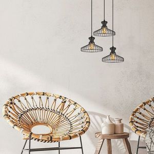 Lustra, Fulgor, 942FLG2144, Metal, Negru/Maro antic imagine