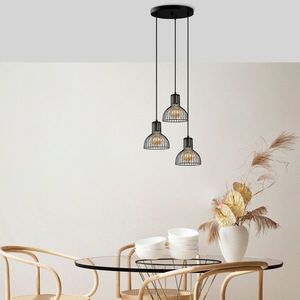 Lustra, Fulgor, 942FLG1631, Metal, Negru/Maro antic imagine