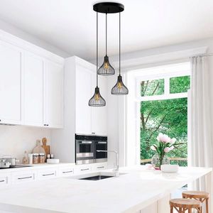 Lustra, Fulgor, 942FLG1621, Metal, Negru/Maro antic imagine
