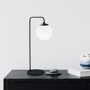 Lampa de masa, Fulgor, 942FLG1344, Metal, Alb/Negru imagine