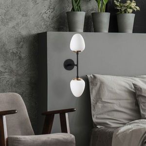 Aplica de perete, Fulgor, 942FLG1264, Metal, Negru / Antic / Alb imagine