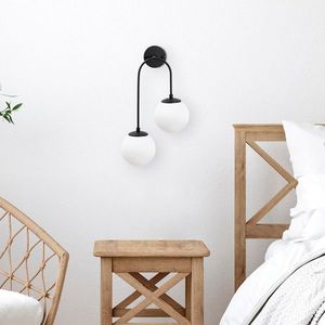 Aplica de perete, Fulgor, 942FLG2118, Metal, Alb/Negru imagine