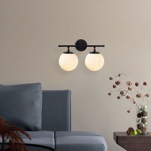 Aplica de perete, Fulgor, 942FLG2157, Metal, Negru / Crem imagine