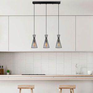 Lustra, Fulgor, 942FLG1614, Metal, Negru/Maro antic imagine