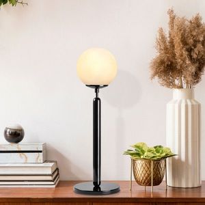 Lampa de masa, Fulgor, 942FLG1811, Metal, Negru / Crem imagine