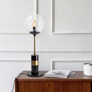 Lampa de masa, Fulgor, 942FLG1854, Metal, Negru/Maro antic imagine