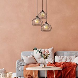 Lustra, Fulgor, 942FLG1178, Metal, Negru/Maro antic imagine
