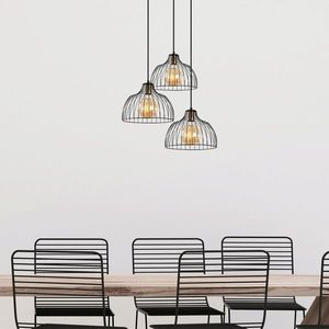 Lustra, Fulgor, 942FLG1227, Metal, Negru/Maro antic imagine