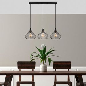 Lustra, Fulgor, 942FLG1602, Metal, Negru/Maro antic imagine