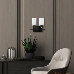 Aplica de perete, Fulgor, 942FLG2209, Metal, Negru / Auriu / Alb imagine