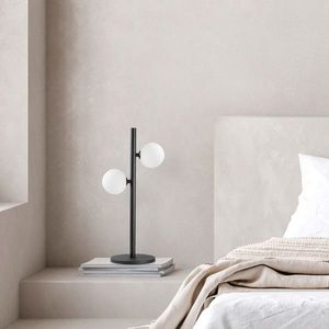 Lampa de masa, Fulgor, 942FLG1809, Metal, Alb/Negru imagine