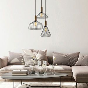 Lustra, Fulgor, 942FLG2141, Metal, Negru/Maro antic imagine