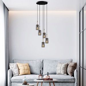Lustra, Fulgor, 942FLG1456, Metal, Negru/Maro antic imagine