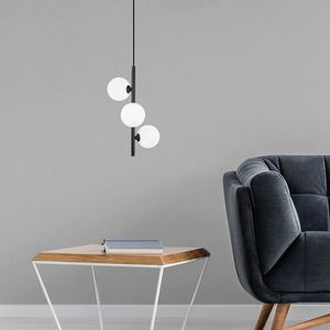 Lustra, Fulgor, 942FLG1285, Metal, Alb/Negru imagine