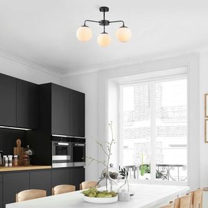 Lustra, Fulgor, 942FLG1352, Metal, Negru / Crem imagine