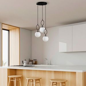 Lustra, Fulgor, 942FLG1653, Metal, Negru imagine
