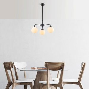 Lustra, Fulgor, 942FLG1351, Metal, Negru / Crem imagine