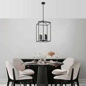 Lustra, Fulgor, 942FLG2518, Metal, Negru imagine
