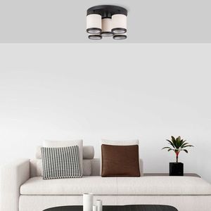 Lustra, Fulgor, 942FLG1638, Metal, Alb/Negru imagine