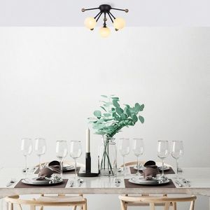 Lustra, Fulgor, 942FLG1323, Metal, Negru/Maro antic imagine