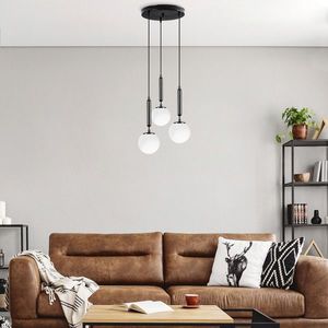 Lustra, Fulgor, 942FLG1470, Metal, Alb/Negru imagine