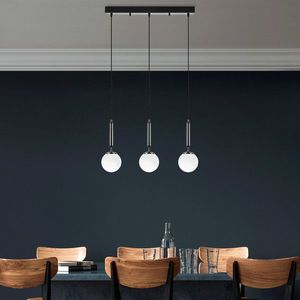 Lustra, Fulgor, 942FLG1469, Metal, Alb/Negru imagine
