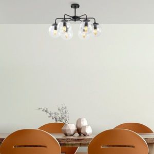 Lustra, Fulgor, 942FLG1358, Metal, Negru imagine