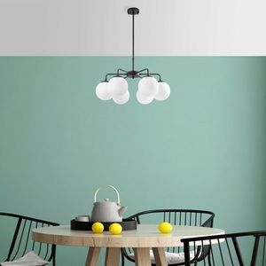 Lustra, Fulgor, 942FLG1359, Metal, Alb/Negru imagine
