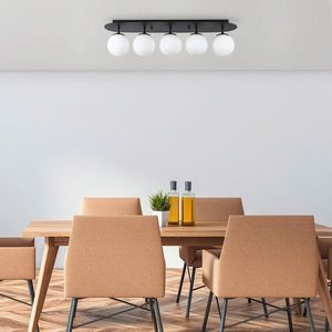 Lustra, Fulgor, 942FLG1395, Metal, Alb/Negru imagine