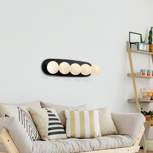 Aplica de perete, Fulgor, 942FLG1396, Metal, Negru / Crem imagine