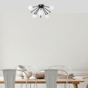 Lustra, Fulgor, 942FLG1321, Metal, Negru / Antic / Alb imagine