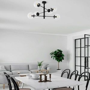 Lustra, Fulgor, 942FLG2508, Metal, Negru imagine