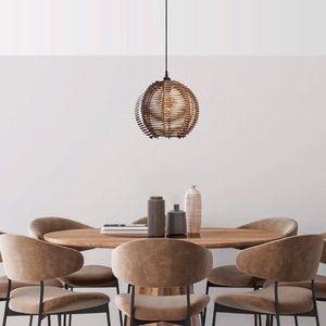 Lustra, FullHouse, 390FLH2190, Lemn, Maro antichizat imagine