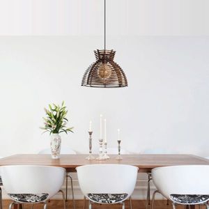 Lustra, FullHouse, 390FLH2184, Lemn, Maro antichizat imagine