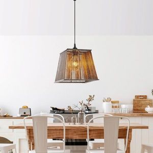 Lustra, FullHouse, 390FLH2186, Lemn, Maro antichizat imagine
